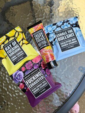 BRAND NEW! EXPLICT ESSENTIALS 4 Piece Set - Lotion + Shower Steamers